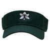 Amaryllis Embroidered Cotton Twill Sun Visor - Dk-Green OSFM