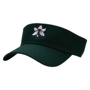 Amaryllis Embroidered Cotton Twill Sun Visor - Dk-Green OSFM