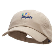 Bon Voyage Embroidered Low Profile Dyed Cotton Twill Cap - Khaki OSFM