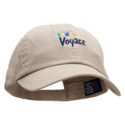 Bon Voyage Embroidered Low Profile Dyed Cotton Twill Cap - Khaki OSFM