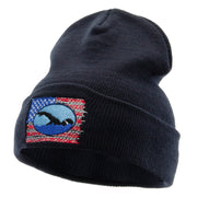 American Swimming Embroidered 12 Inch Long Knitted Beanie