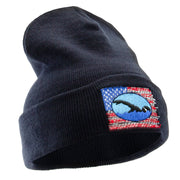 American Swimming Embroidered 12 Inch Long Knitted Beanie