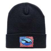 American Swimming Embroidered 12 Inch Long Knitted Beanie