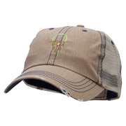 Mayan Dream Catcher Embroidered Low Profile Special Cotton Mesh Cap - Khaki OSFM