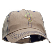 Mayan Dream Catcher Embroidered Low Profile Special Cotton Mesh Cap - Khaki OSFM