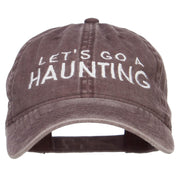 Let's Go A Haunting Embroidered Washed Cap