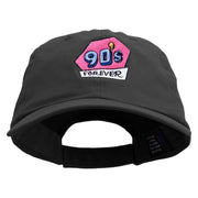 90's Forever Logo Embroidered Low Profile Dyed Cotton Twill Cap - Black OSFM