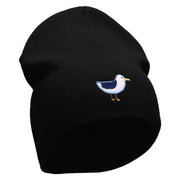 Cute Seagle Embroidered 8 Inch Short Beanie Made in USA - Black OSFM