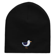 Cute Seagle Embroidered 8 Inch Short Beanie Made in USA - Black OSFM