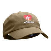 Hawaii Heart Embroidered Low Profile Dyed Cotton Twill Cap