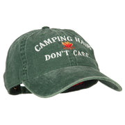 Camping Hair Don't Care Embroidered Washed Cotton Twill Cap