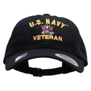 Officially Licensed United States Navy Unstructured Low Profile 6 panel Cotton Cap - Black OSFM