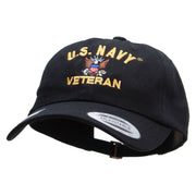 Officially Licensed United States Navy Unstructured Low Profile 6 panel Cotton Cap - Black OSFM