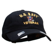 Officially Licensed United States Navy Unstructured Low Profile 6 panel Cotton Cap - Black OSFM