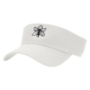 Amaryllis Embroidered Cotton Twill Sun Visor - White OSFM