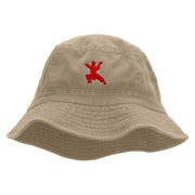 Karate Stand Embroidered Bucket Hat