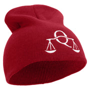 Attorney Law Embroidered 8 inch Acrylic Short beanie - Red OSFM