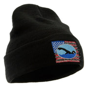 American Swimming Embroidered 12 Inch Long Knitted Beanie