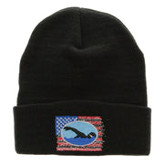 American Swimming Embroidered 12 Inch Long Knitted Beanie