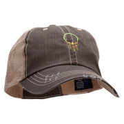 Mayan Dream Catcher Embroidered Low Profile Special Cotton Mesh Cap - Brown-Khaki OSFM