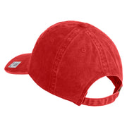 US Marines Retired Flag Design Embroidered Washed Solid Pigment Dyed Cotton Twill Brass Buckle Cap - Red OSFM