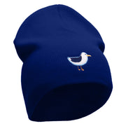 Cute Seagle Embroidered 8 Inch Short Beanie Made in USA - Royal-Blue OSFM