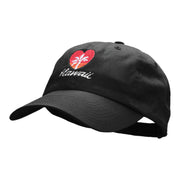 Hawaii Heart Embroidered Low Profile Dyed Cotton Twill Cap