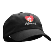 Hawaii Heart Embroidered Low Profile Dyed Cotton Twill Cap