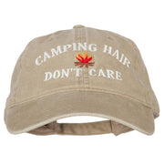 Camping Hair Don't Care Embroidered Washed Cotton Twill Cap