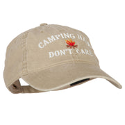 Camping Hair Don't Care Embroidered Washed Cotton Twill Cap