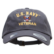 Officially Licensed United States Navy Unstructured Low Profile 6 panel Cotton Cap - Dk-Grey OSFM