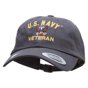 Officially Licensed United States Navy Unstructured Low Profile 6 panel Cotton Cap - Dk-Grey OSFM