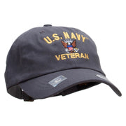 Officially Licensed United States Navy Unstructured Low Profile 6 panel Cotton Cap - Dk-Grey OSFM