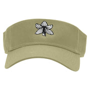 Amaryllis Embroidered Cotton Twill Sun Visor - Khaki OSFM