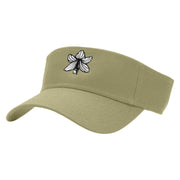 Amaryllis Embroidered Cotton Twill Sun Visor - Khaki OSFM