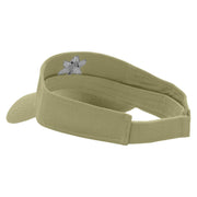 Amaryllis Embroidered Cotton Twill Sun Visor - Khaki OSFM