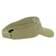 Amaryllis Embroidered Cotton Twill Sun Visor - Khaki OSFM