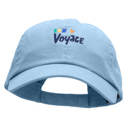 Bon Voyage Embroidered Low Profile Dyed Cotton Twill Cap - Sky-Blue OSFM