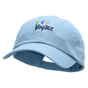 Bon Voyage Embroidered Low Profile Dyed Cotton Twill Cap - Sky-Blue OSFM