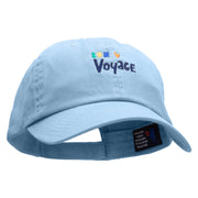 Bon Voyage Embroidered Low Profile Dyed Cotton Twill Cap - Sky-Blue OSFM