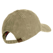 US Marines Retired Flag Design Embroidered Washed Solid Pigment Dyed Cotton Twill Brass Buckle Cap - Khaki OSFM