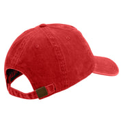 Licensed 82nd Airborne Military Embroidered Washed Solid Pigment Dyed Cotton Twill Brass Buckle Cap - Red OSFM