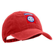 Licensed 82nd Airborne Military Embroidered Washed Solid Pigment Dyed Cotton Twill Brass Buckle Cap - Red OSFM