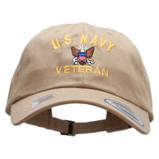 Officially Licensed United States Navy Unstructured Low Profile 6 panel Cotton Cap - Khaki OSFM