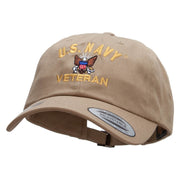 Officially Licensed United States Navy Unstructured Low Profile 6 panel Cotton Cap - Khaki OSFM