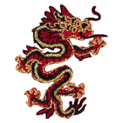 Tiny Red/Black Asian Dragon Embroidered Patch