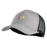 Artist Palette Patched Summer Foam Mesh Trucker Cap - Grey Black OSFM