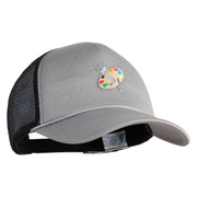 Artist Palette Patched Summer Foam Mesh Trucker Cap - Grey Black OSFM