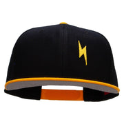 Yellow Lighting Bolt Patched Wool Blend Pro Style 2 Tone Snapback - Gold-Black OSFM