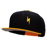 Yellow Lighting Bolt Patched Wool Blend Pro Style 2 Tone Snapback - Gold-Black OSFM